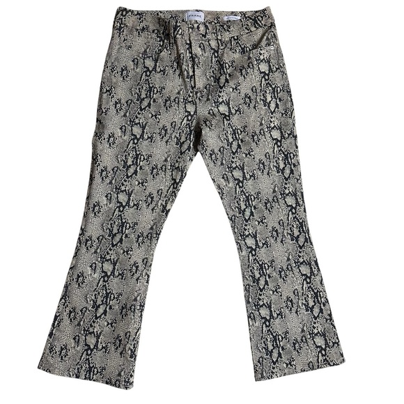 FRAME Le Crop Mini Boot Jeans Snakeskin Print. Size 32 - Picture 1 of 10